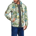 thumbnail image 2 of Kdxio Meadow Plants And Butterflies Print Men Hoodies Casual Hoodies for Men with Zip Pockets Full Zip Long Sleeve Sweatshirt Sports Hooded Jacket-Large, 2 of 5
