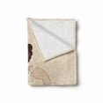 thumbnail image 2 of Old Hollywood Soft Flannel Fleece Throw Blanket, Curly Hair Brunette Flapper Girl Wearing Necklace and Headband, Cozy Plush for Indoor and Outdoor Use, 60" x 80", Beige Brown Ivory, by Ambesonne, 2 of 6