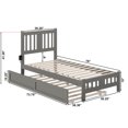 thumbnail image 7 of AFI Tahoe Twin Wood Platform Bed with Headboard Footboard & Twin Trundle, Grey, 7 of 7