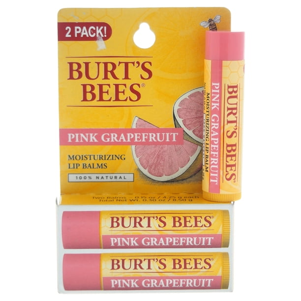 Bálsamo labial hidratante Burts Bees Pink Grapefruit Twin Pack 2 x 0.15 oz