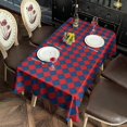 thumbnail image 2 of Red Blue Checkered Pattern Rectangle Tablecloth 60"x102",Waterproof Polyester Rectangle Table Cloth, Wipeable Spillproof Polyester Tablecloth for Dining, Camping, Indoor and Outdoor, 2 of 6