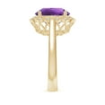 thumbnail image 5 of ANGARA Natural 4.75 Ct. Amethyst with Diamond Halo Ring in 14K Yellow Gold for Women (Ring Size: 4), 5 of 11