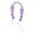 thumbnail image 1 of Collar de dentición para bebés, exquisito collar de silicona suave masticable con cuentas para masaje de encías, color lila y morado., 1 of 14