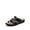 BLACK, variant on Women's Arch Support Slides - Adjustable Straps & Comfortable Wedge Heel, Soft Faux Suede Lining