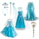 thumbnail image 2 of Disfraz de princesa para niña, disfraz de Elsa con lentejuelas, fantasía, para niños, cosplay, ropa en capas, vestido de reina de las nieves para Halloween, 2 of 5