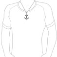 thumbnail image 3 of Bling Jewelry Mens Nautical Anchor Pendant Necklace for Men Black Oxidized Stainless Steel Chain, 3 of 4