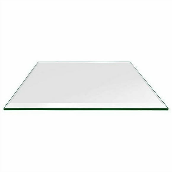 10 Inch Square glass Table Top - Tempered - 12 Inch Thick - Beveled Polished - Eased corners