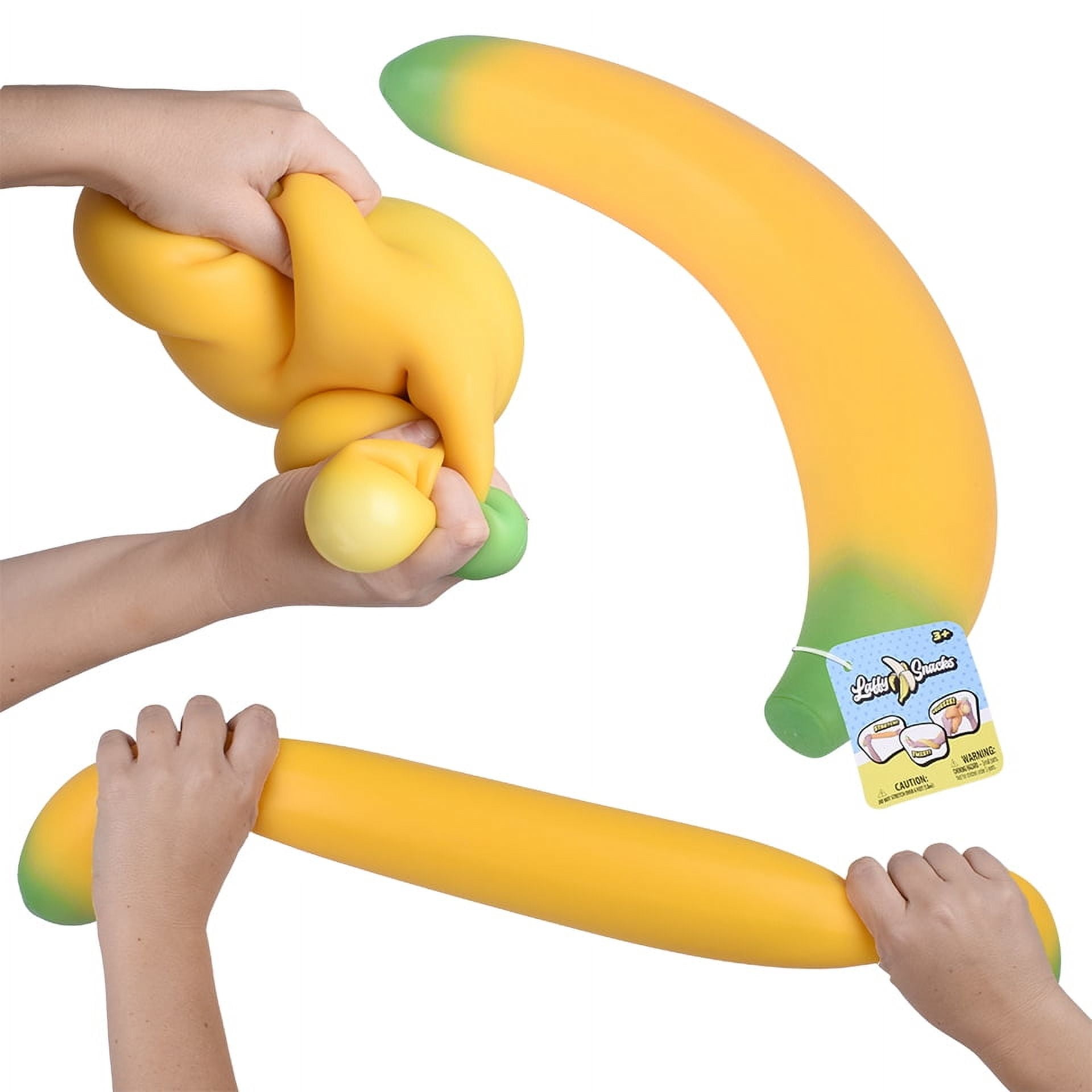 Toymendous Laffy Snacks, Squishy Banana Stress Ball Toy, Children Ages 3+