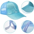 thumbnail image 6 of LINLIN Baseball Hats Cap for Women, Fashion Diamond-Studded Baseball Cap Personality Rhinestone Mesh Cap Outdoor Sun Shade Cap, 6 of 7