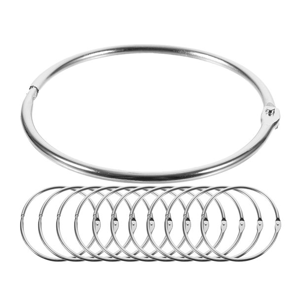 unbranded 24Ud Anillos Metálicos De Sujeción Para Documentos Y Manualidades Seguro Y Reutilizable Plata