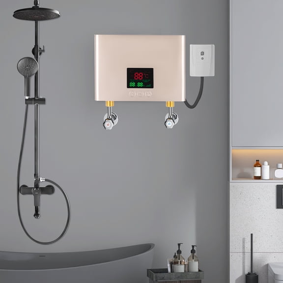 Mini Electric Water Heater, Water Heater, Tankless Water Heater 3000W 110V (Batteries Not Included)