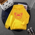 thumbnail image 2 of Fimkaul Women's Sweatshirt Hoodies Winter Fall Plus Size Long Sleeve Casual Tops Cute Kawaii Heart Printing Pullover Teen Aesthetic Clothes Sweatshirts Yellow L, 2 of 4
