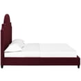 thumbnail image 4 of Modway Primrose Queen Modern Performance Velvet Platform Bed in Maroon Red, 4 of 6