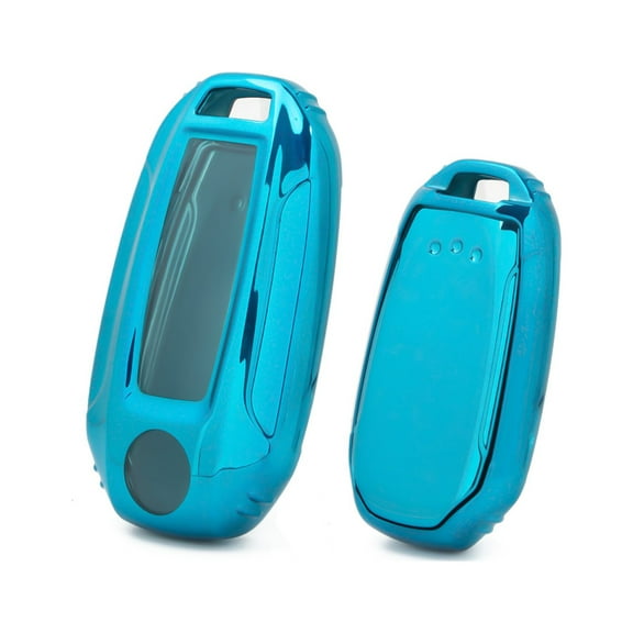 Xotic Tech Blue TPU Key Fob Shell Full Cover Case,Compatible with Infiniti Q50 Q60 QX50 QX55 QX60 Smart Keyless Entry Key