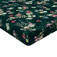 thumbnail image 4 of Ambesonne Floral Scene Fitted Sheet, Jungle Dreamy Flower, King Size, Hunter Green Pale Pink, 4 of 5
