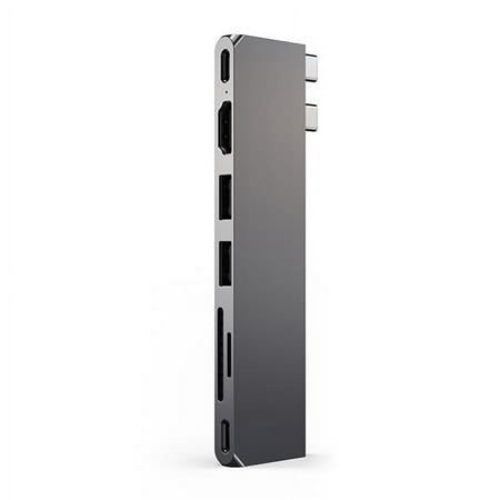 Satechi - PRO Hub Slim 7-in-1 w/ USB 4 Port, 4K HDMI, USB3.2 Gen 2, SD/TF Card Reader, and 100W USB C PD for MacBook Pro/Air M2 - Space Gray