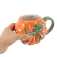 thumbnail image 4 of Pumpkin Shape Milk Cup Halloween Water Mug Coffee Mug Ceramic Coffee Mug with Handle, 4 of 5