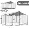 thumbnail image 6 of Wiilayok 15 x 15ft Outdoor Dog Kennel Heavy Large Outdoor Dog Playpen with Secure Lock Sturdy Galvanized Metal Frame with Waterproof Roof Cover(14.8‘L x 14.8’W x 5.8‘/7.6‘H), 6 of 8