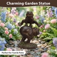 thumbnail image 5 of The Growing Ground Frog Garden Statue, Hand-Painted Jumping Frog Decor for Indoor & Outdoor Use, Yard, Lawn, Patio, Dark Bronze, 5 of 9