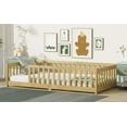 thumbnail image 6 of Generic Twin Size Floor Bed with Fence without Door, Rubber Wood Floor Bed with Safety Guardrails,Natural, 6 of 9