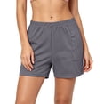 thumbnail image 5 of Gamivast Shorts for Women Elastic Waist Soft Stretch Lightweight Shorts with Patch Pockets Relaxed Fit Gym Workout Lounge Travel Summer Bottoms Gray L, 5 of 8
