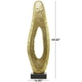 thumbnail image 3 of 15" x 50" Gold Aluminum Metal Teardrop Abstract Sculpture with Black Base, by DecMode, 3 of 7