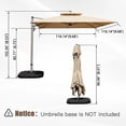 thumbnail image 2 of Domi Outdoor Square 9.68FT x 9.68FT Cantilever Umbrella with Center Pole, UV-Resistant Canopy, Wind Vent, Tilt & Crank System—Ideal for Patio, Garden, Deck, Pool, Outdoor Dining, 2 of 16