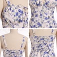 thumbnail image 4 of Women's Floral Corset Dress Formal Cocktail Dresses Going Out Casual Sundress Split Thigh Spaghetti Strap Vintage Dress, 4 of 9