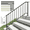 Black - Wrought Iron(with Risers)-62 LG, variant on Hand Rails for Outdoor Steps, 5-6 Step Handrail Stair Railing Kit, Wrought Iron Outdoor Handrails for Exterior Steps, Black Stair Handrail, Concrete & Deck & Porch Railing