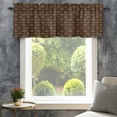 thumbnail image 4 of Dark Brown Rattan Farmhouse Short Window Curtain Valances, Vintage Abstract Wicker Texture Rod Pocket Kitchen Valances for Living Room Bedroom Bathroom Cafe 54" x 18", 4 of 8