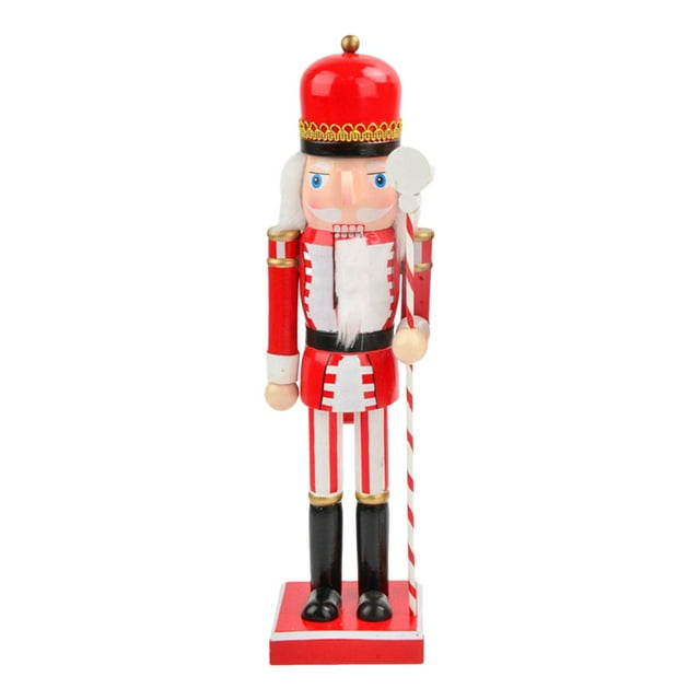 Adorno de Cascanueces de Navidad de 38cm, Figura de Muñeca, Juguete de Marioneta, de Cascanueces de Madera, Decoraciones para El Hogar de Estilo A perfecl soldado cascanueces