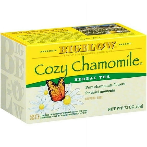 Bigelow Tea Herbal Tea Caffeine Free Cozy Chamomile 20 Tea Bags Pack of 4
