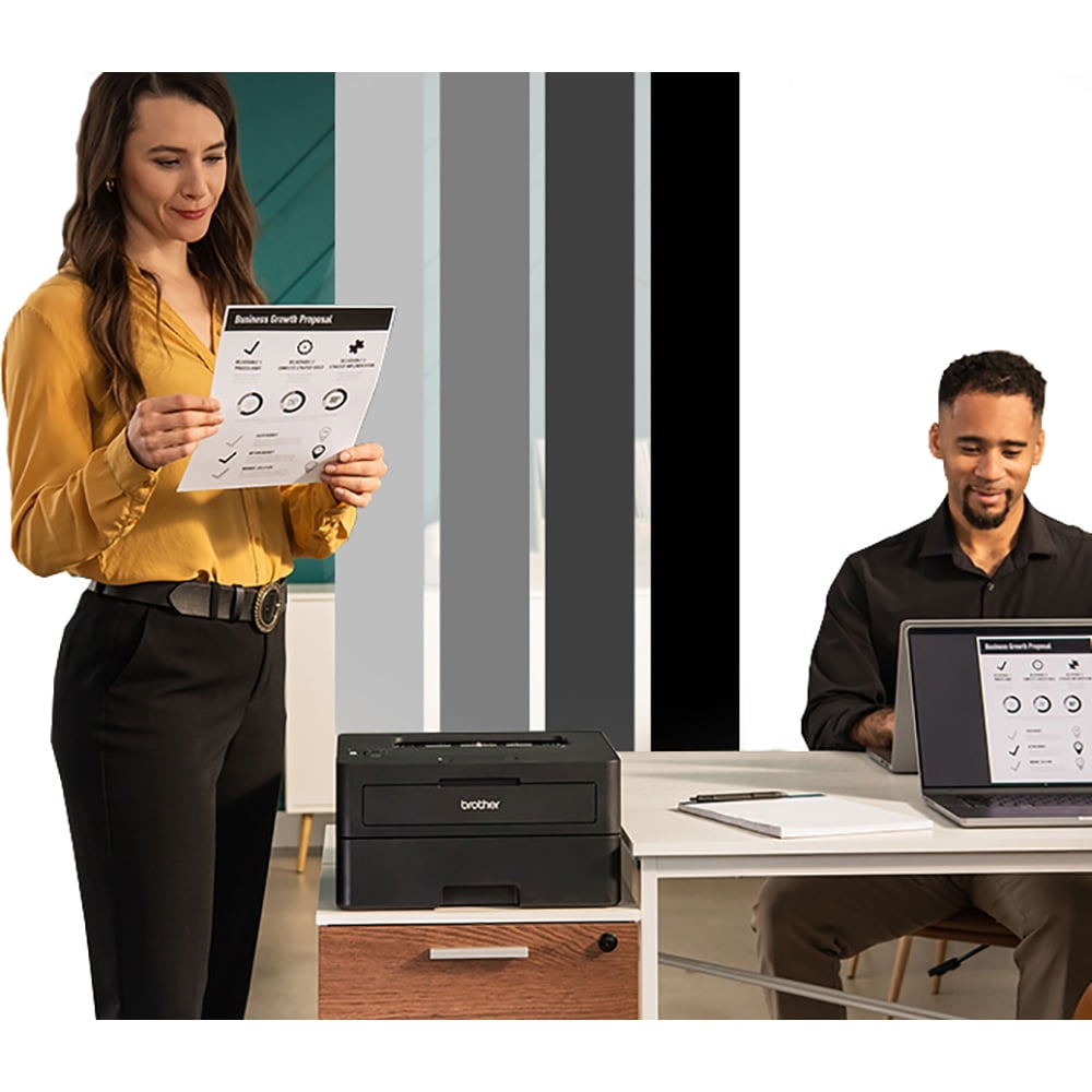 Brother HLL2460DW SOHO Laser Printer Bundle with 26 Month Protection Plan, Printer Essentials , 6FT HDMI 2.0 Cable & 6FT USB Type‑A to Type‑B Cable