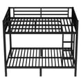 thumbnail image 6 of Bellemave Full Over Full Bunk Beds, Heavy Duty Metal Bunk Beds with Ladders, Industrial Style Bunk Bed Under-Bed Storage Space, No Box Spring Needed（Black), 6 of 8