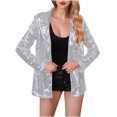 thumbnail image 2 of Wowcloth Woman's Blazer with Notched Lapel, Sequin Embellishments, and Open Front, Casual Elegant Style for Daily Wear and Parties, 2 of 7