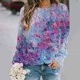 thumbnail image 3 of Nueva camiseta de manga larga con estampado gráfico de pintura al óleo para mujer, camiseta larga de calle con cuello redondo, camiseta holgada Y2k, 3 of 5