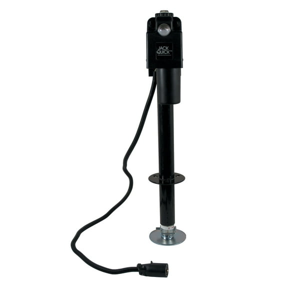 Quick Products JQ-3500B-7P Power A-Frame Electric Tongue Jack with 7-Way Plug - 3,650 lbs. Lift Capacity, Black