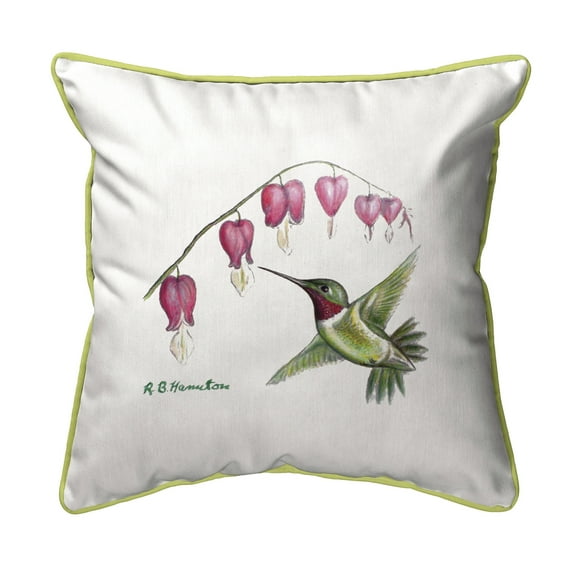 Betsy Drake Interiors Hummingbird Large Indoor/Outdoor Pillow 18x18
