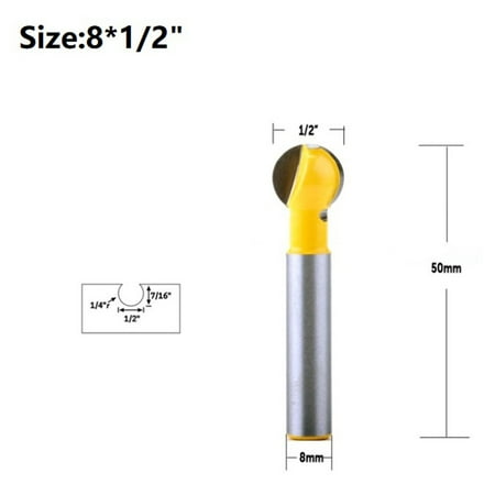 

1PC 8mm Shank Ball Nose Round Carving Router Bit Cove Milling Bit Radius Core