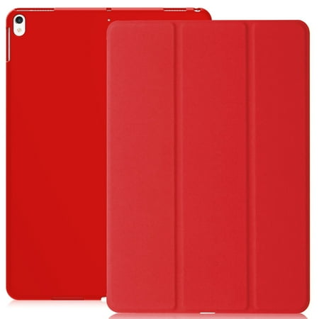 khomo ipad pro 10.5 inch & ipad air 3 2019 case - dual red super slim cover with rubberized back and smart
