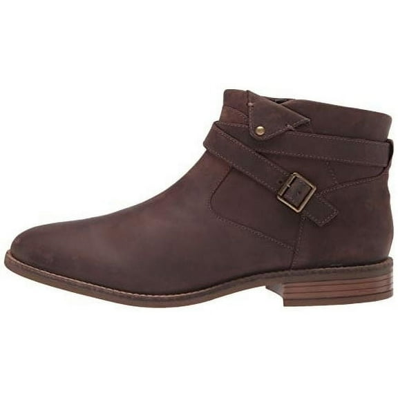 Clarks Women's Camzin Dime Ankle Boot Dark Brown Leather