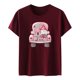 thumbnail image 4 of Fiudx Ofertas de La Semana Mujer Casual Día de San Valentín Manga Corta Impresión Digital Cuello Redondo Suelta Camiseta Blusa Tops, 4 of 5