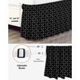 thumbnail image 3 of Black Morocco Wrap Around Bed Skirts for King Bed 16" Drop,Bed Skirt with Adjustable Elastic Belt Dust Ruffle Bed Valance for Bedroom Hotel Geometric Leaf Diamond Lattice Abstract Bed Frame Cover, 3 of 7