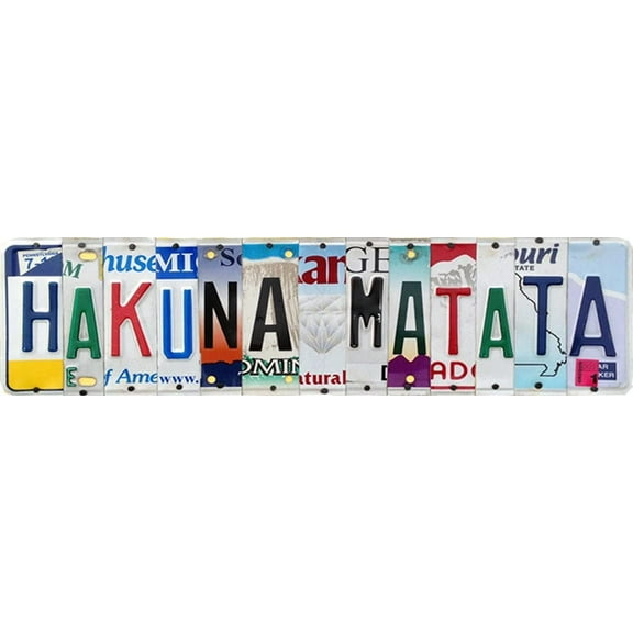 Hakuna Matata Vintage Style Metal Sign Metal Decor Wall Sign Wall Poster Wall Decor Door Plaque Tin Sign 4x16 Inches