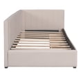 thumbnail image 5 of Upholstered Daybed with 2 Storage Drawers Twin Size Sofa Bed Frame No Box Spring Needed, Linen Fabric (Beige) 17AAA, 5 of 9
