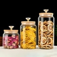 thumbnail image 5 of Large Glass Canisters for Kitchen Counter with Airtight Bamboo Lids - Cookie Jars with Wooden Lid, Food Storage Containers for Pantry, Flour Pasta Candy Coffee Pods, 5 of 9