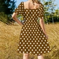 thumbnail image 5 of Chocolate Brown with White Polka Dots Dress Bride dresses women long dresses summer women's dress 2024, 5 of 7