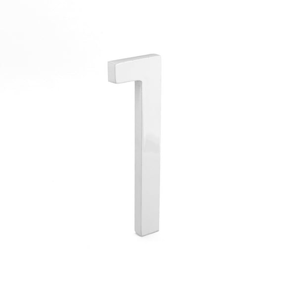 Montague Metal Products 4" White Floating or Flat Modern House Numbers 0-9 - 1