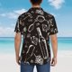 thumbnail image 4 of Balery Wine Seamless Camisas hawaianas de manga corta para hombre, camisas playeras de corte holgado, camisas de vacaciones con botones,Medium, 4 of 7