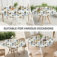 thumbnail image 7 of Boho Floral Decorative Round Tablecloth with Elastic Hem, Fits 38 to 42 Inch Tables, 44" Durable Material for Year Round Use, 7 of 7